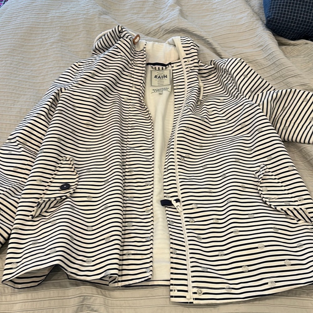 US size 14- right as rain - Joules - Coast Raincoat- unique striped!